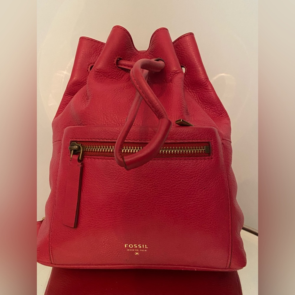 Fossil Pink Drawstring Backpack